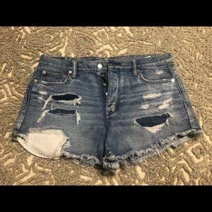 AE high rise button fly shorties